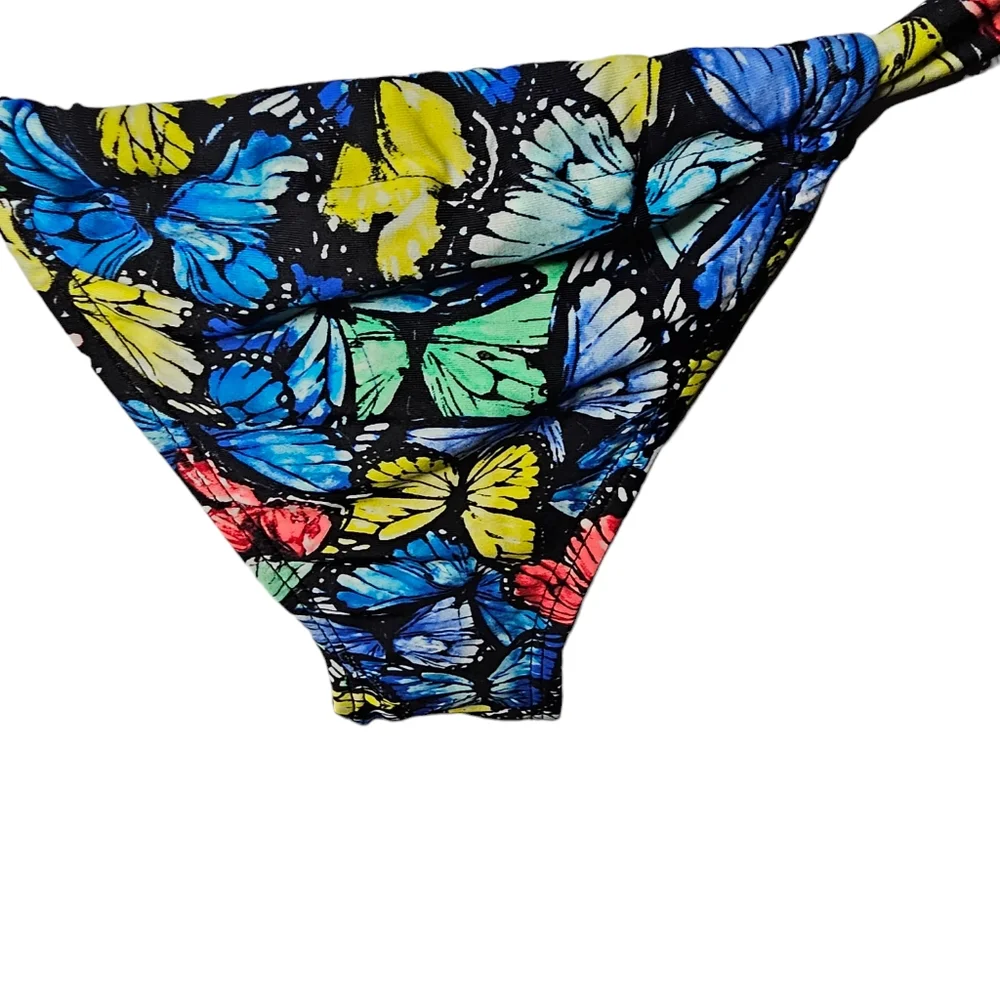 No Boundaries butterfly print bikini Swimwear top is size S 4-5 bottom M 7-9